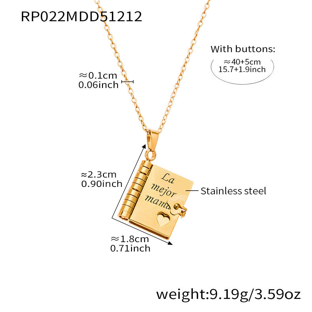 Book Pendant Necklace