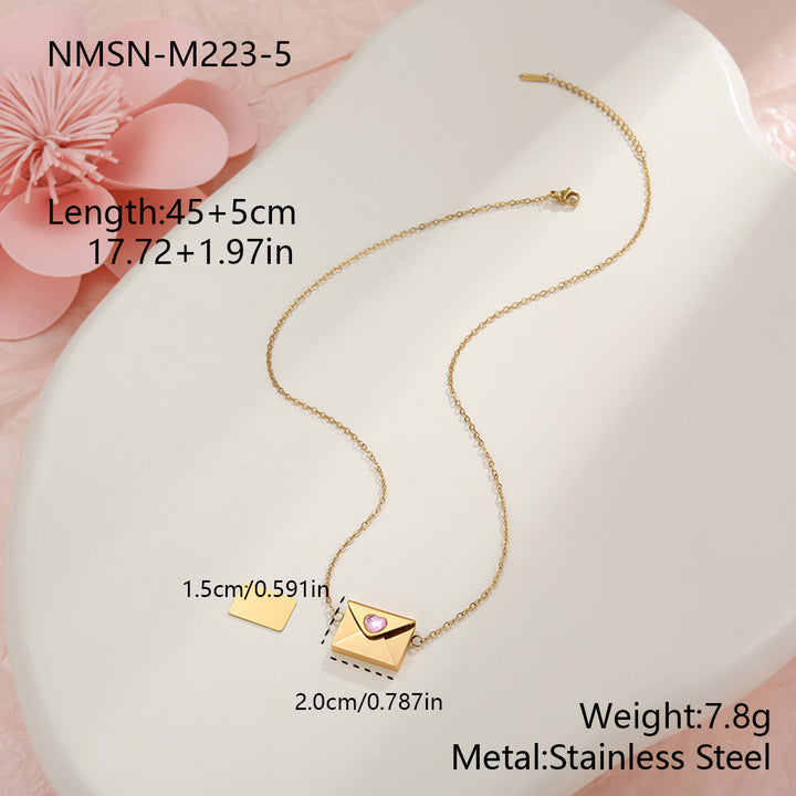 LoveLetter™ Heart Envelope Engraved Necklace