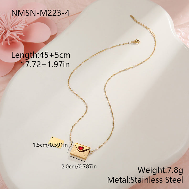 LoveLetter™ Heart Envelope Engraved Necklace