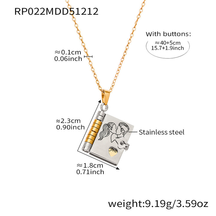 Book Pendant Necklace