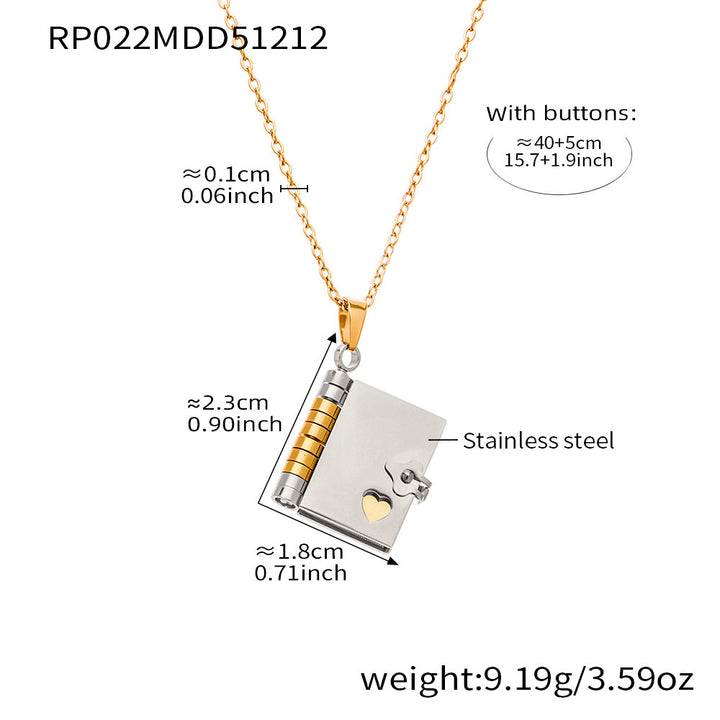 Book Pendant Necklace