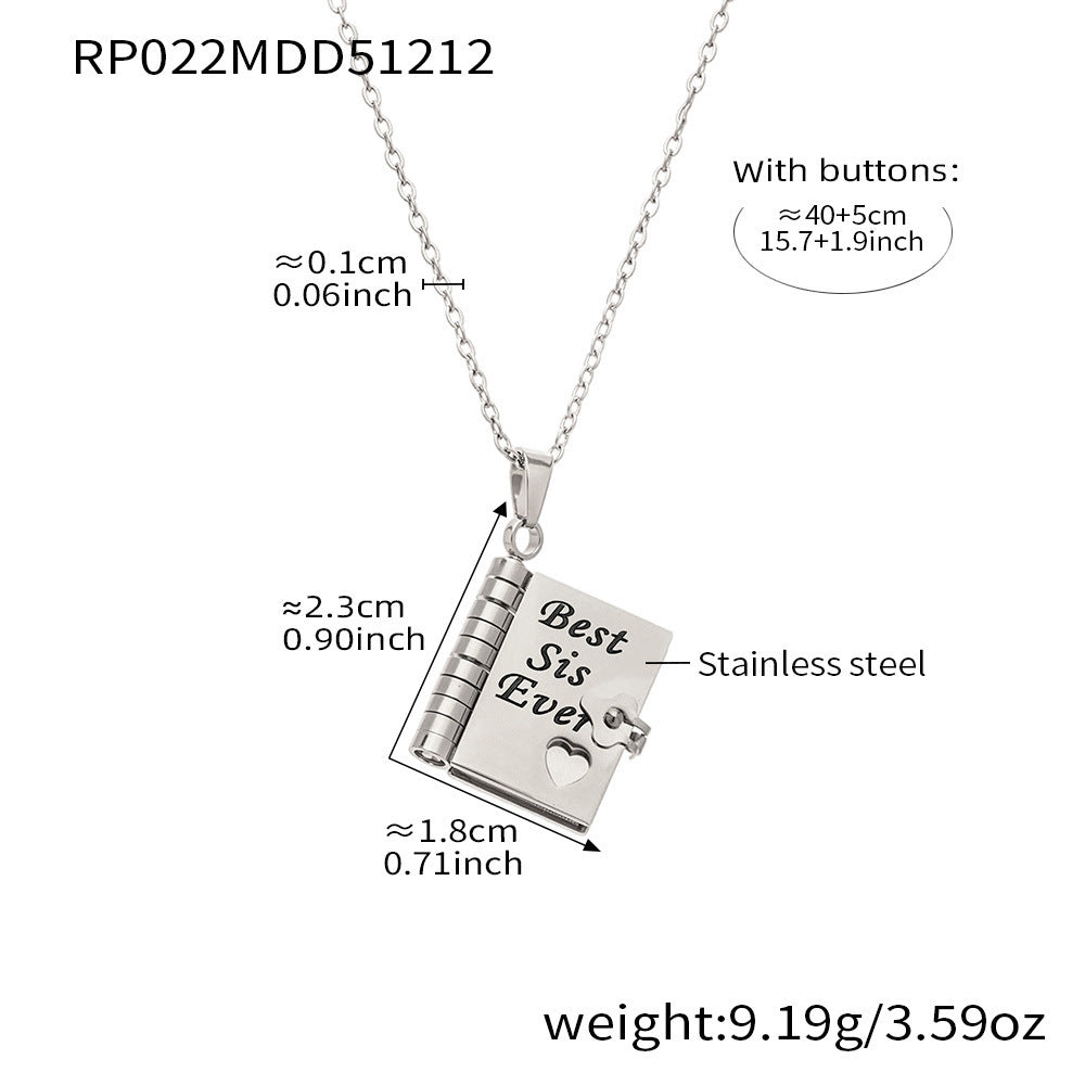 Book Pendant Necklace