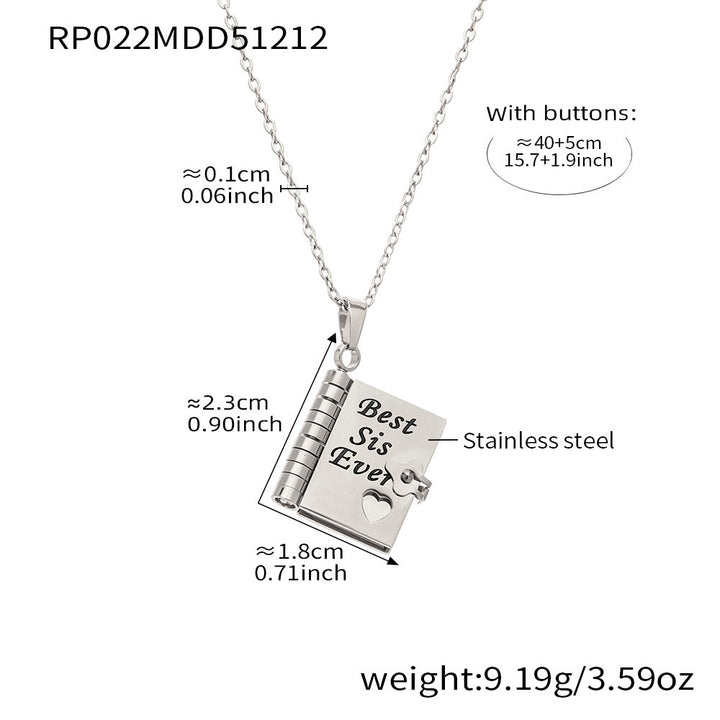 Book Pendant Necklace