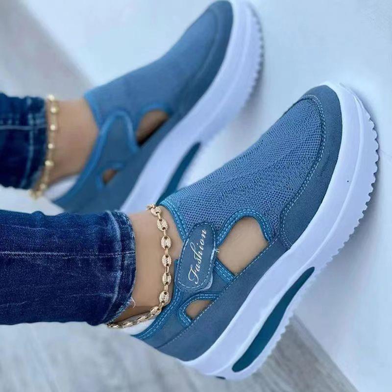 Breathable Mesh Platform Shoes with Velcro