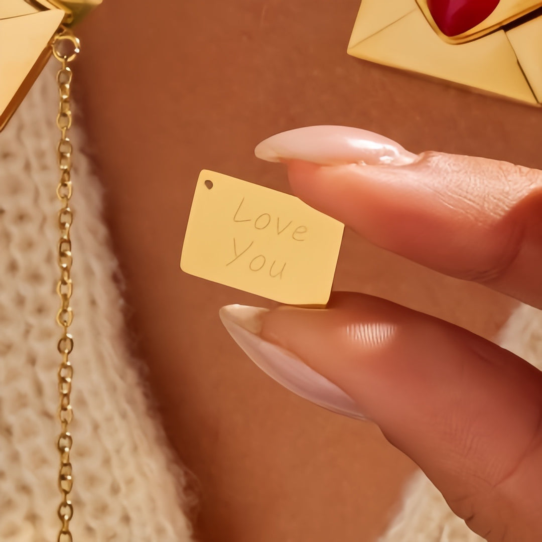 LoveLetter™ Heart Envelope Engraved Necklace