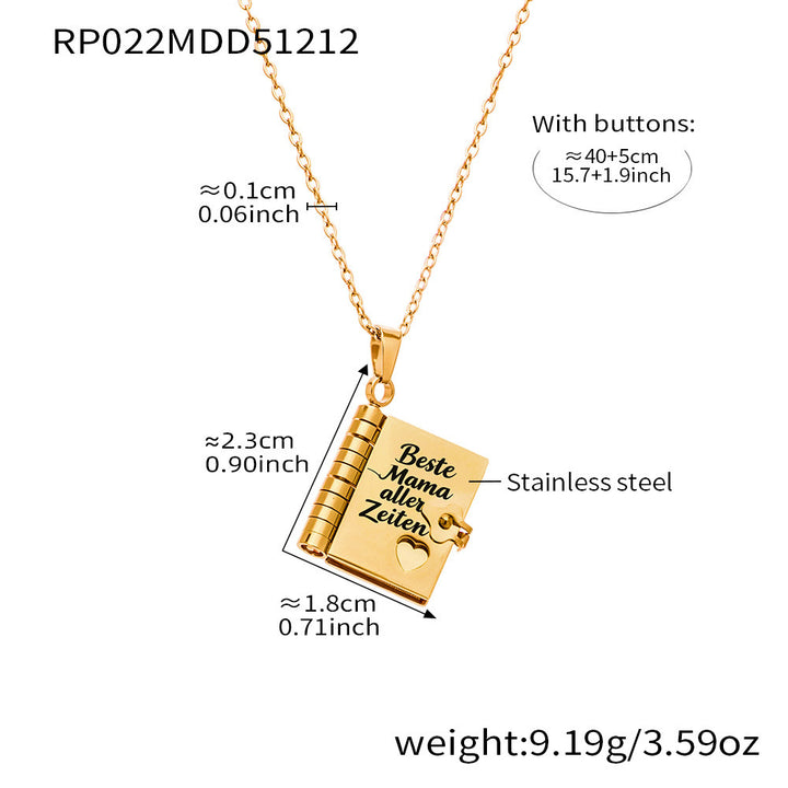Book Pendant Necklace