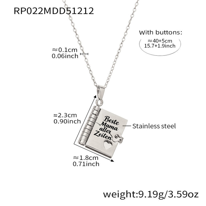 Book Pendant Necklace