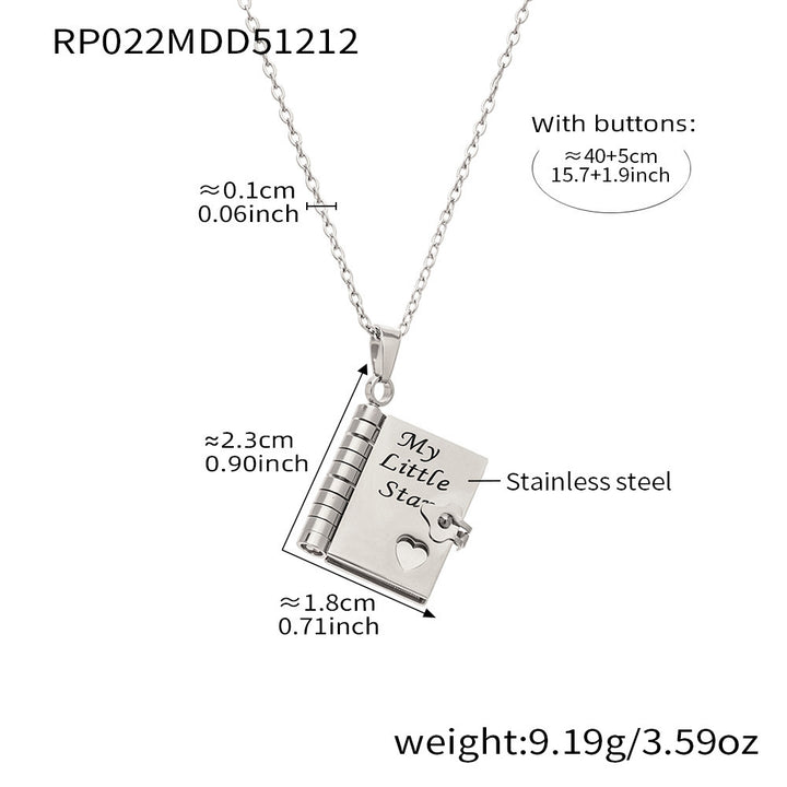 Book Pendant Necklace