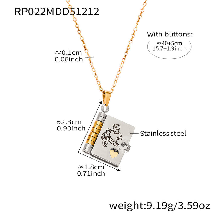 Book Pendant Necklace