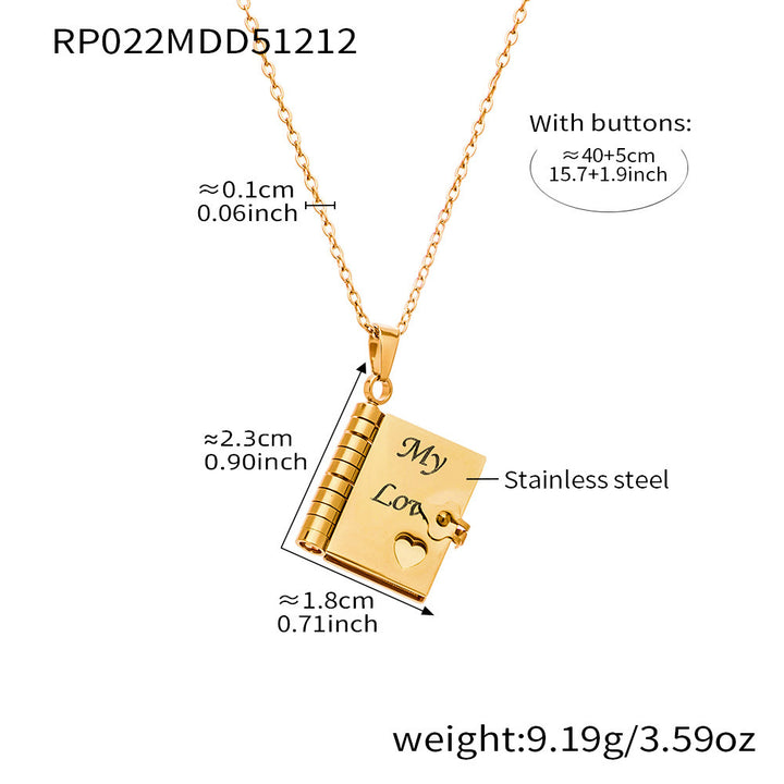 Book Pendant Necklace