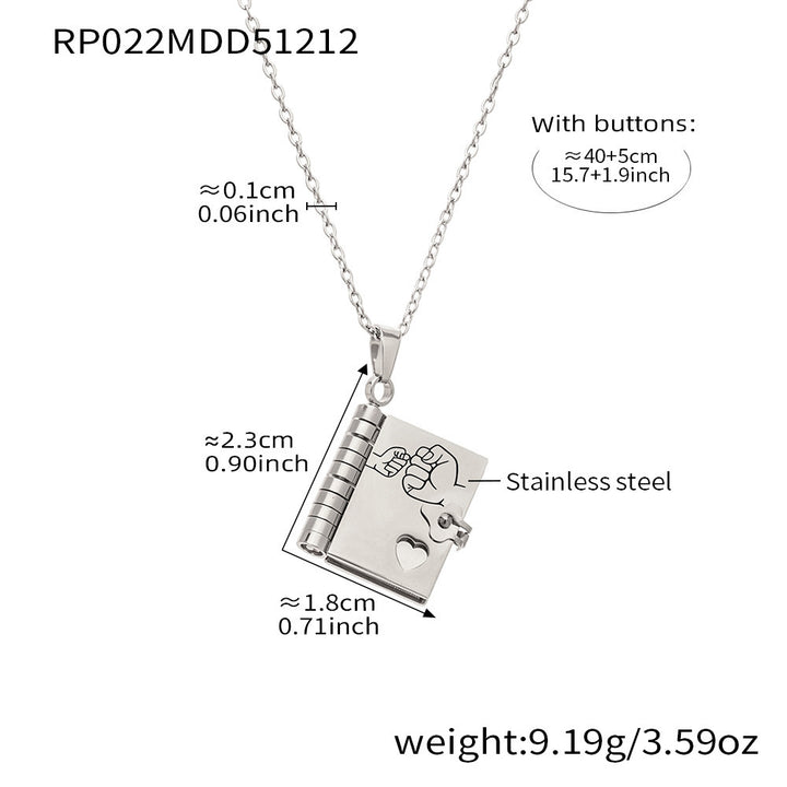 Book Pendant Necklace