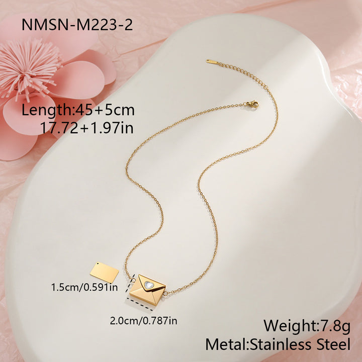 LoveLetter™ Heart Envelope Engraved Necklace