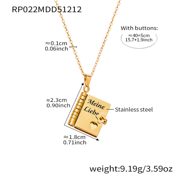 Book Pendant Necklace