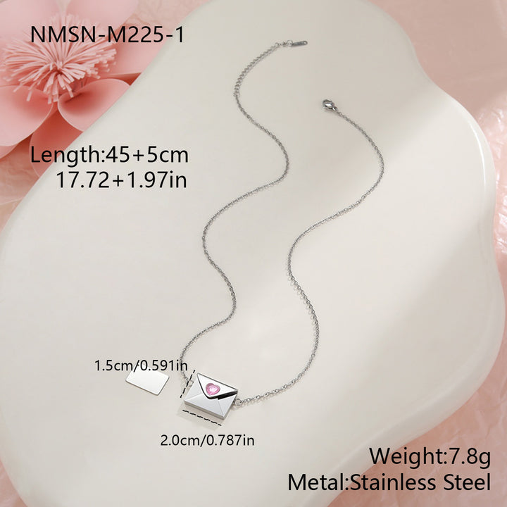 LoveLetter™ Heart Envelope Engraved Necklace