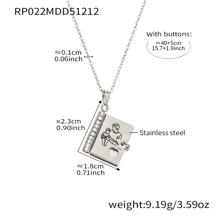 Book Pendant Necklace
