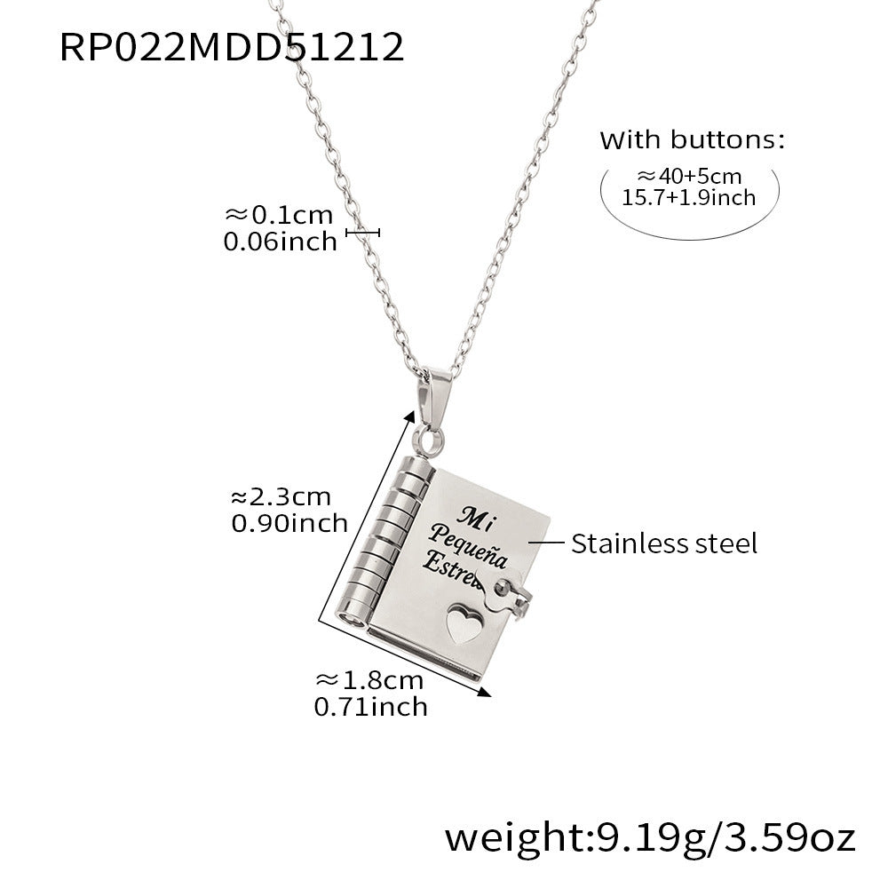 Book Pendant Necklace
