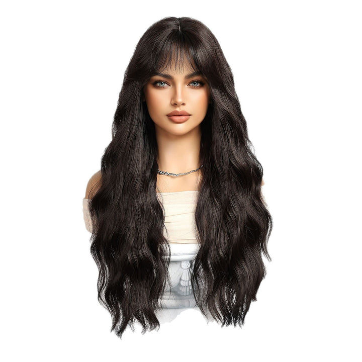 Long Curly Hair Wig with Bangs