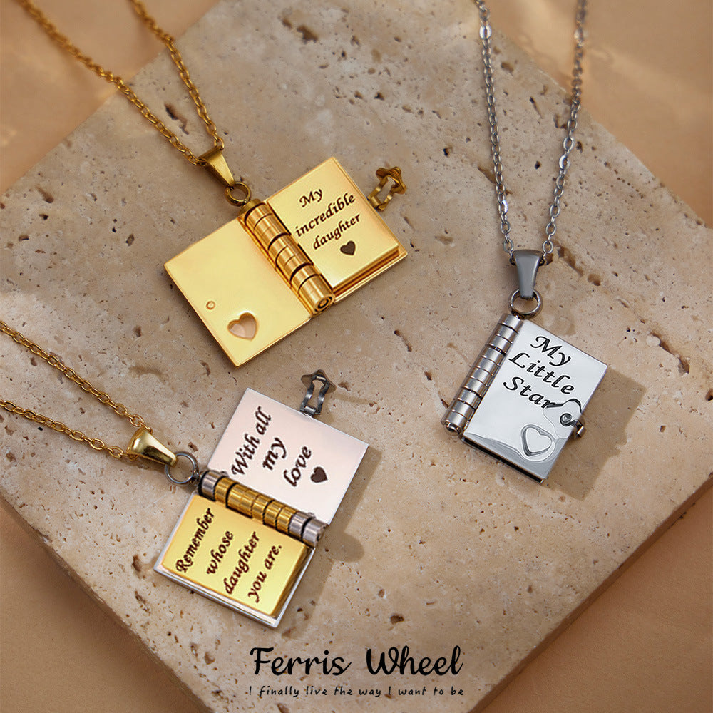 Book Pendant Necklace