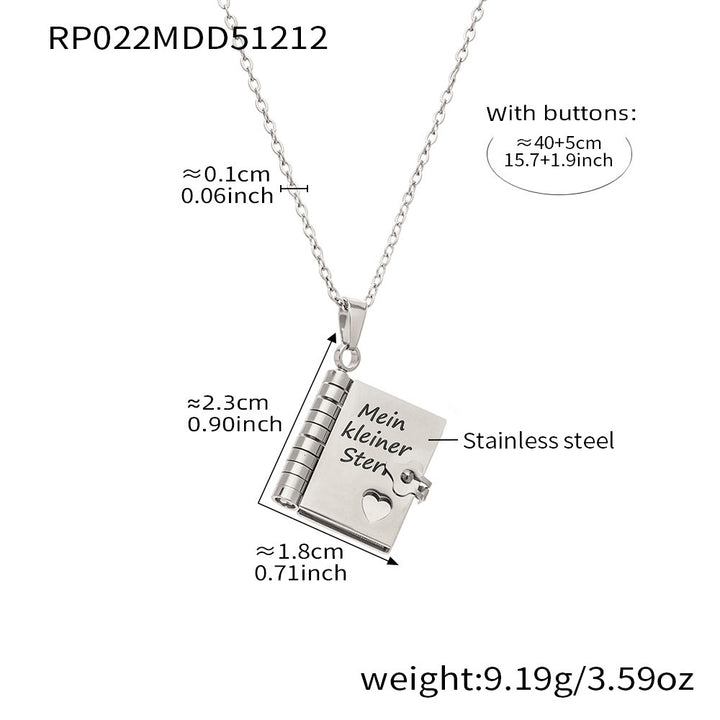 Book Pendant Necklace