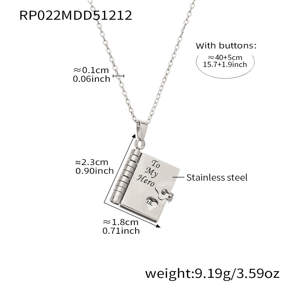 Book Pendant Necklace