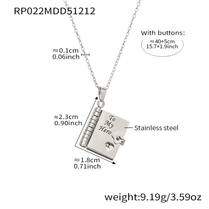 Book Pendant Necklace