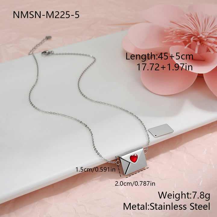 LoveLetter™ Heart Envelope Engraved Necklace