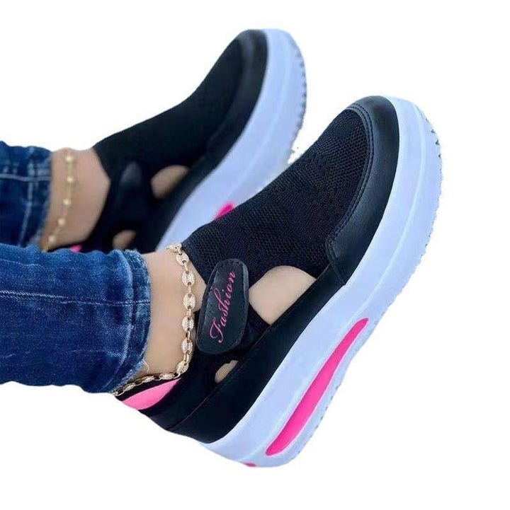 Breathable Mesh Platform Shoes with Velcro