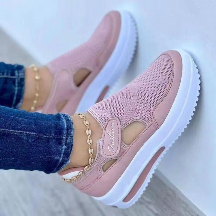 Breathable Mesh Platform Shoes with Velcro
