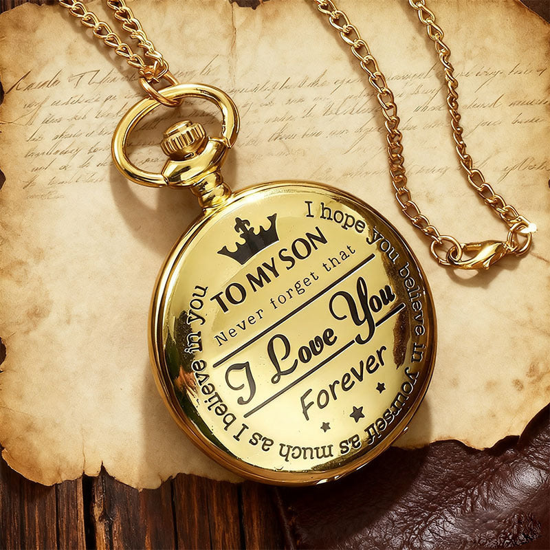 Retro Flip Top Pocket Watch with Necklace