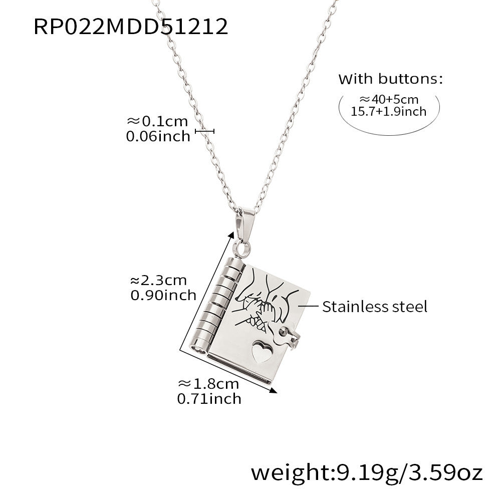 Book Pendant Necklace