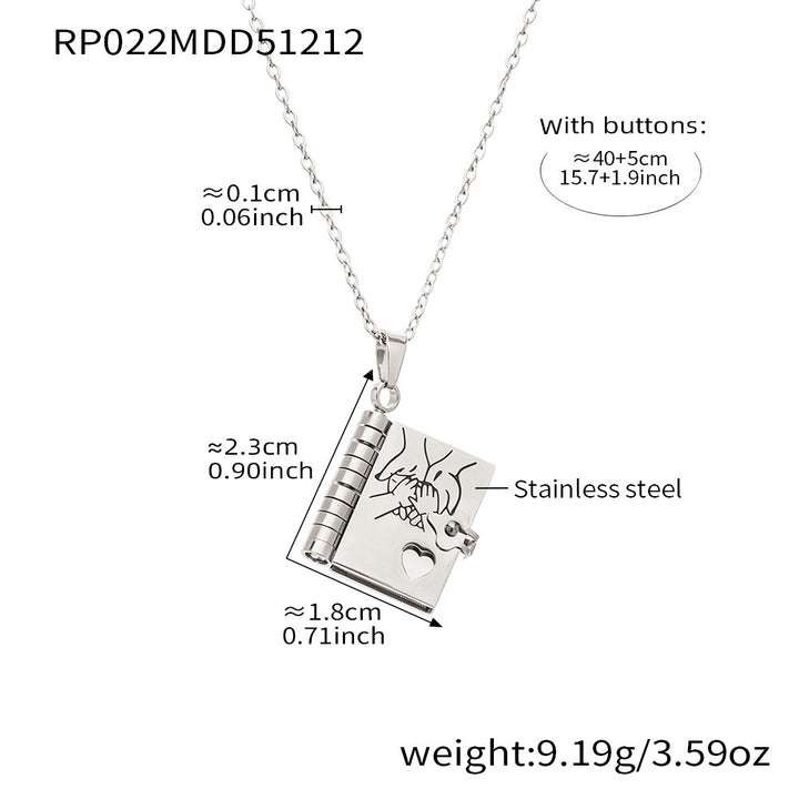 Book Pendant Necklace