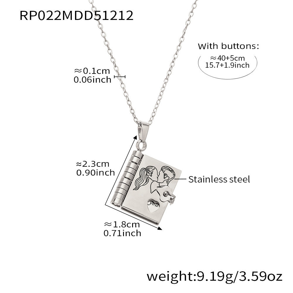 Book Pendant Necklace