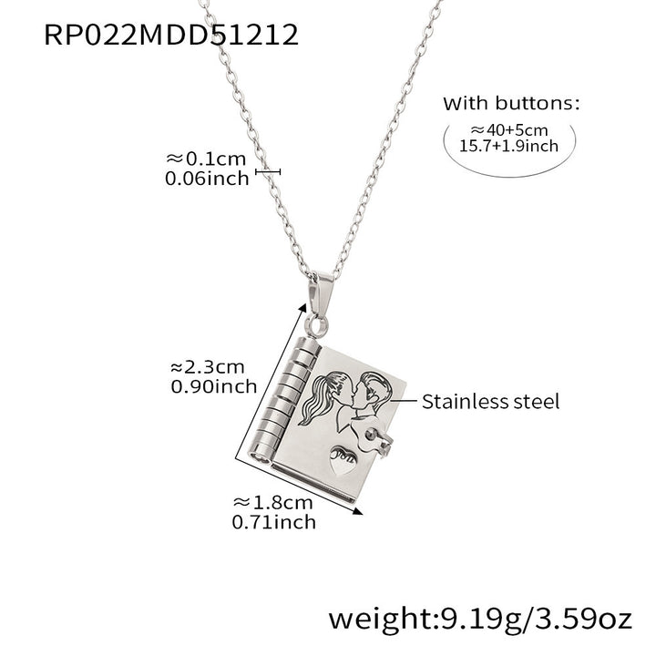 Book Pendant Necklace
