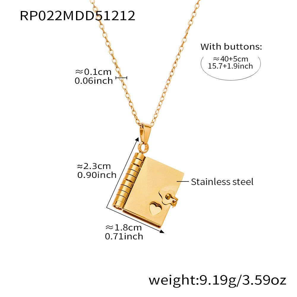 Book Pendant Necklace
