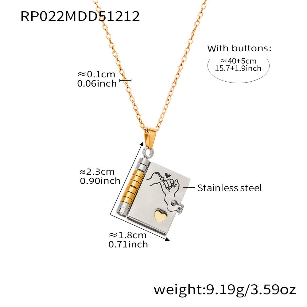 Book Pendant Necklace