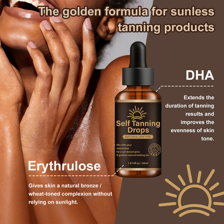 Lanemay Self-Tanning Drops 30ml Natural Glow for All Skin Types
