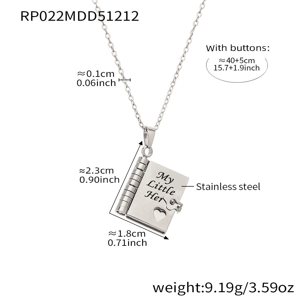 Book Pendant Necklace