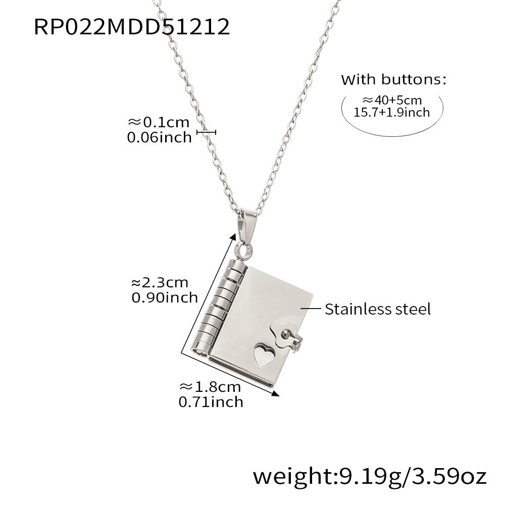 Book Pendant Necklace