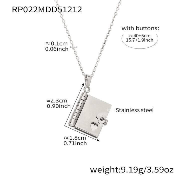 Book Pendant Necklace