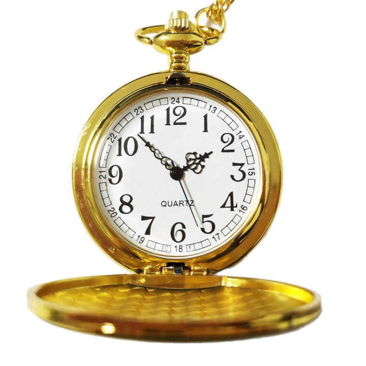 Retro Flip Top Pocket Watch with Necklace