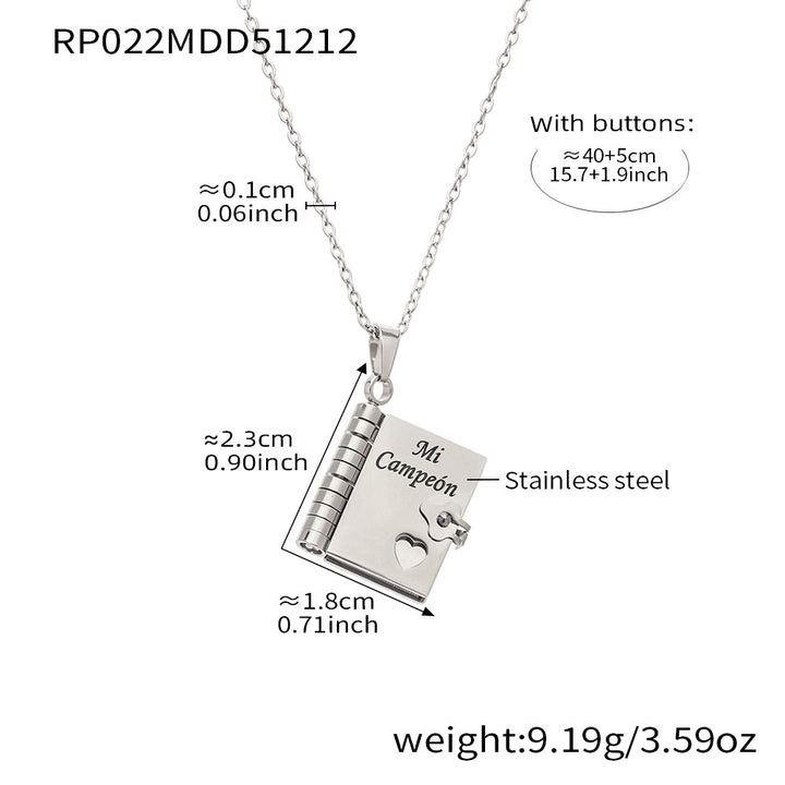 Book Pendant Necklace