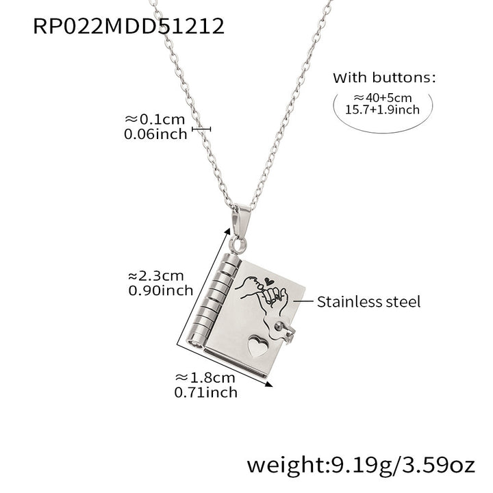 Book Pendant Necklace