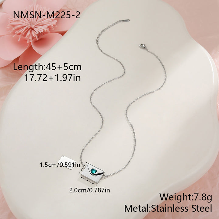 LoveLetter™ Heart Envelope Engraved Necklace
